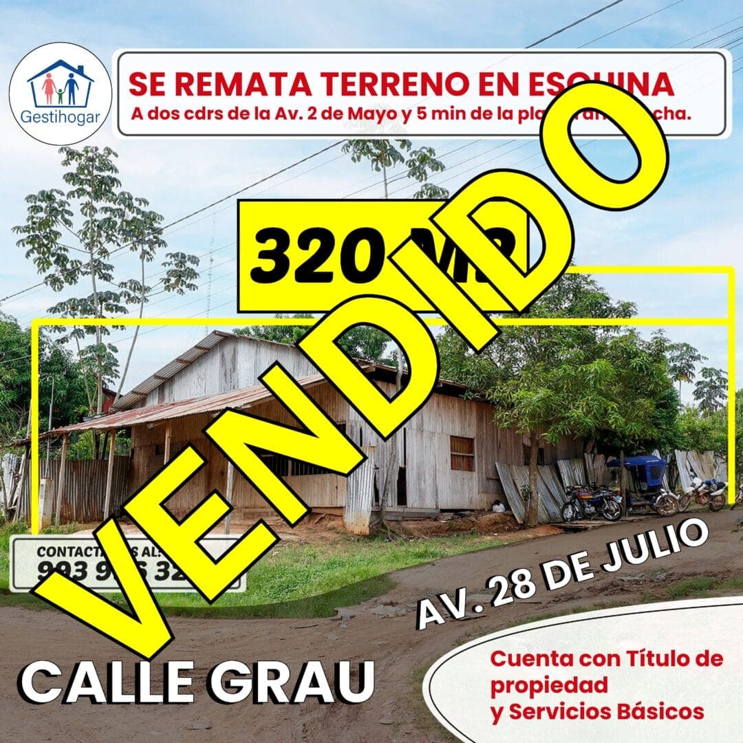 𝐒𝐄 𝐑𝐄𝐌𝐀𝐓𝐀 𝐓𝐄𝐑𝐑𝐄𝐍𝐎 𝐃𝐄 𝟑𝟐𝟎 𝐌𝟐, 𝐄𝐍 𝐄𝐒𝐐𝐔𝐈𝐍𝐀