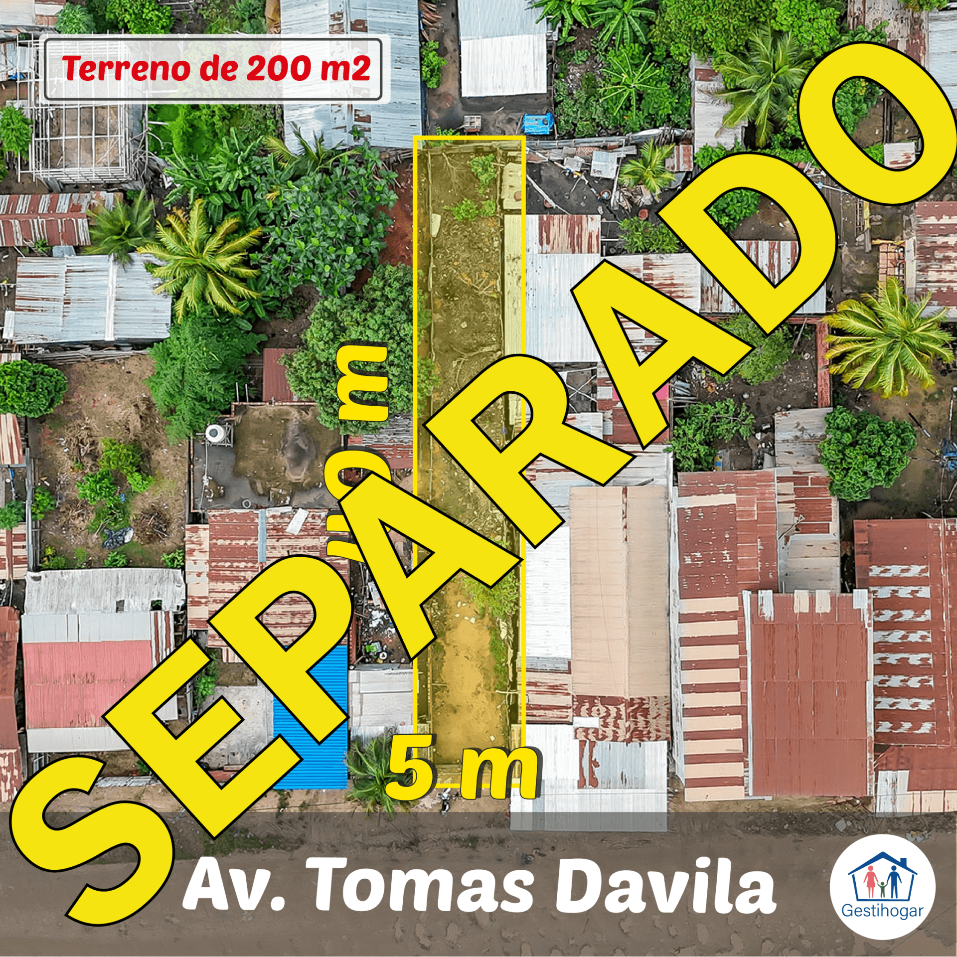 SE VENDE TERRENO EN LA AV. TOMAS DAVILA